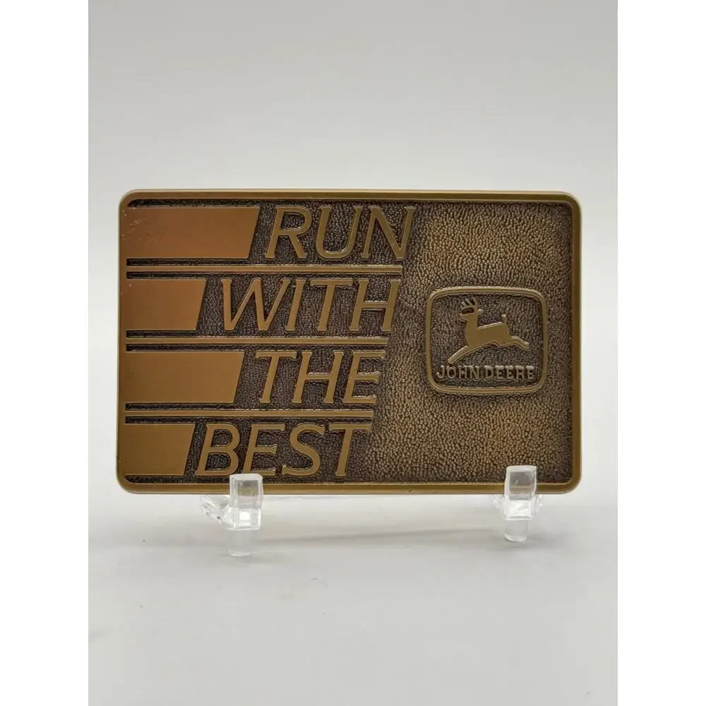 John Deere Run With the Best Belt Buckle Rectangular Logo Buckle Western Cowboy